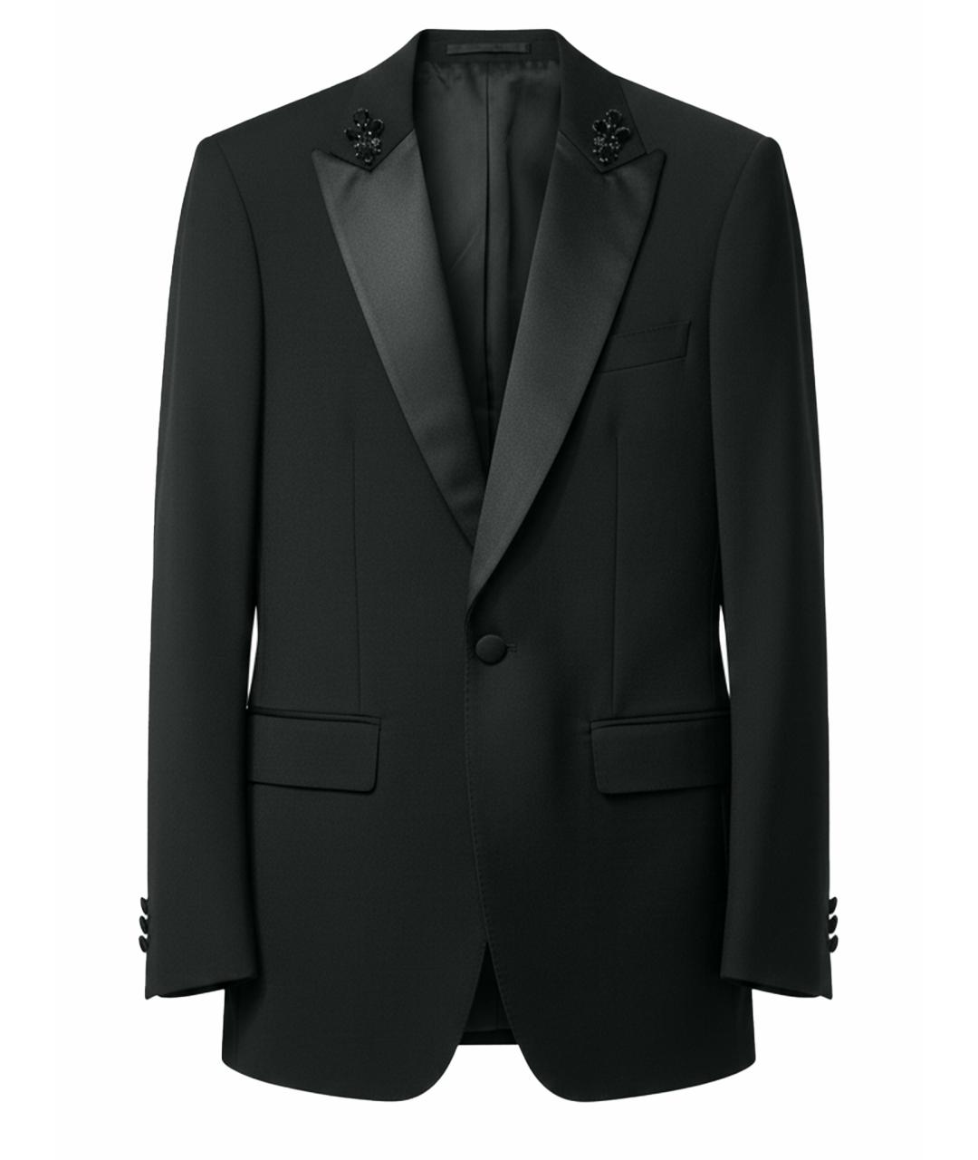 BURBERRY Черный хлопко-эластановый пиджак, фото 1