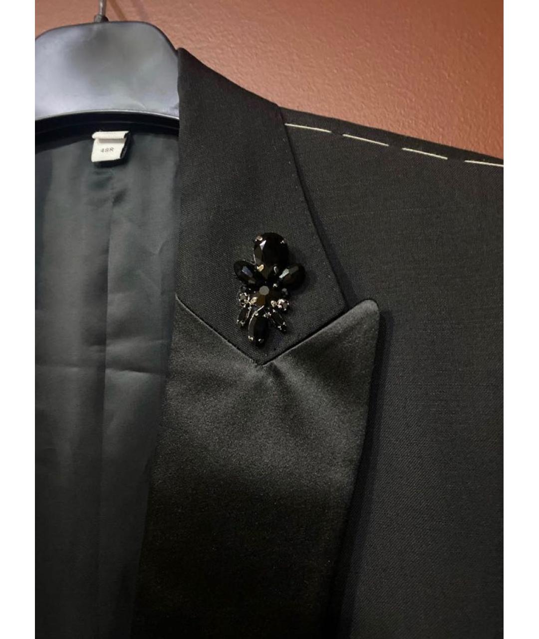 BURBERRY Черный хлопко-эластановый пиджак, фото 3