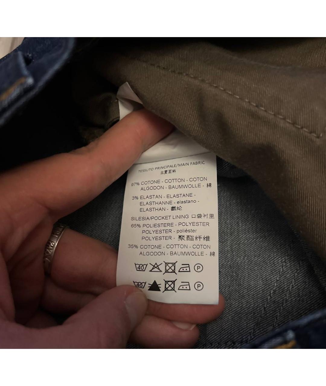 CORNELIANI Темно-синие хлопко-эластановые прямые джинсы, фото 8