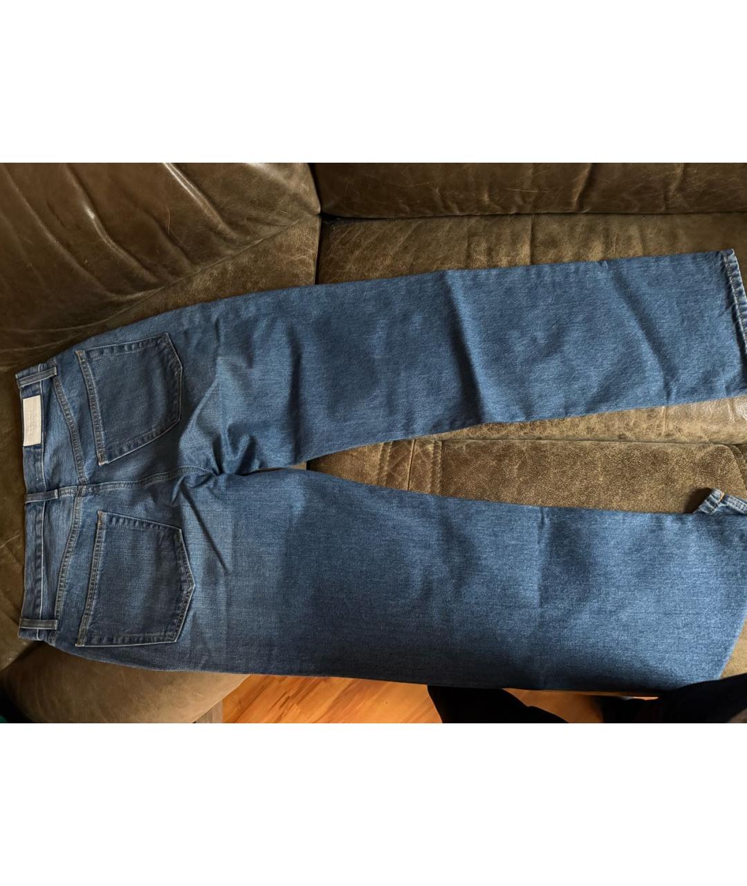 Re done Синие хлопковые прямые джинсы, фото 2