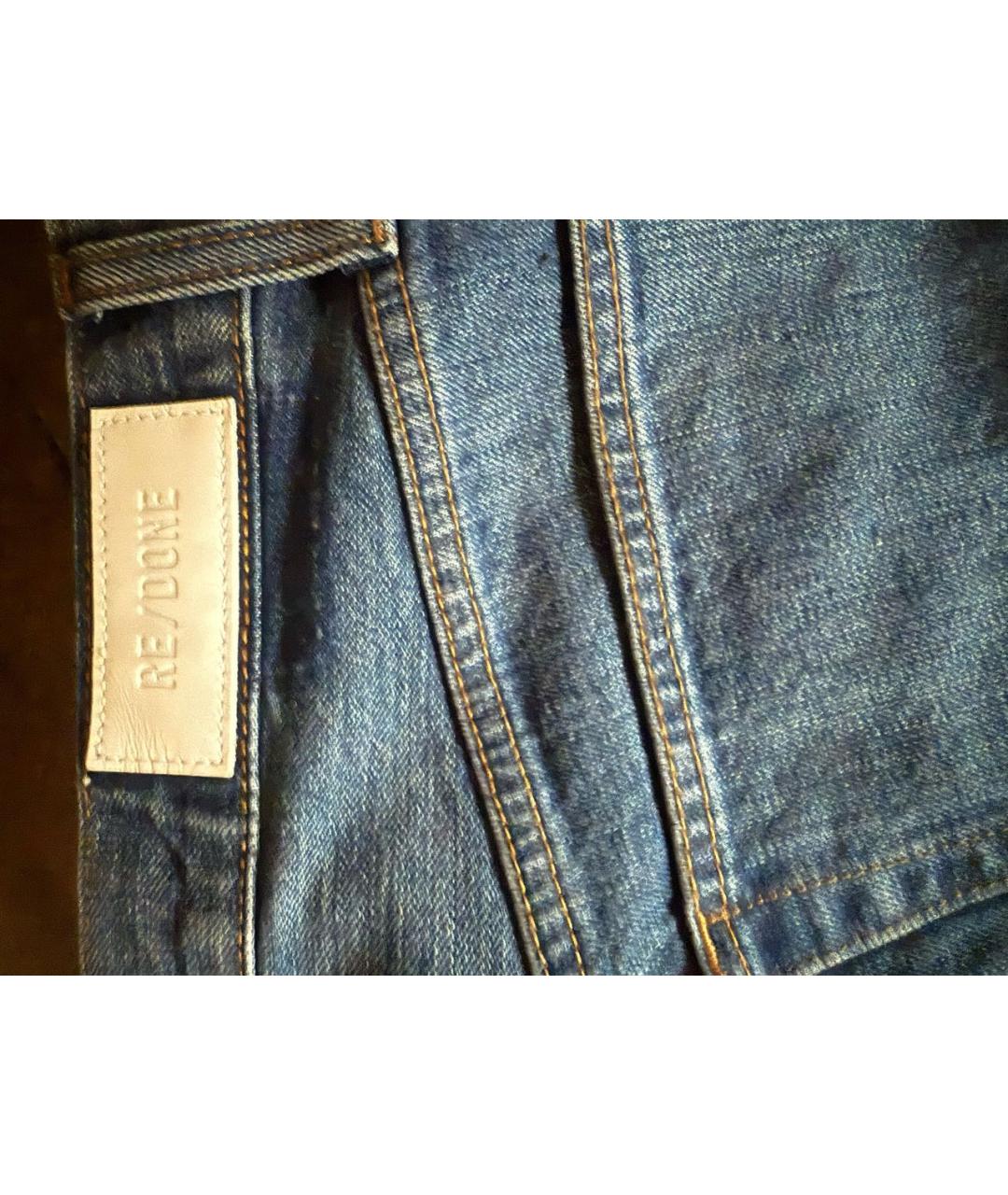 Re done Синие хлопковые прямые джинсы, фото 4