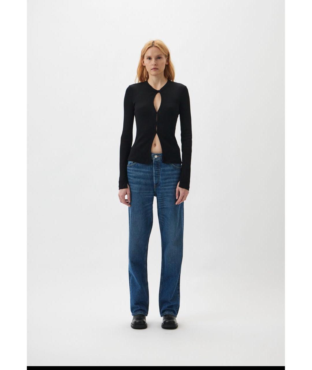 Re done Синие хлопковые прямые джинсы, фото 8