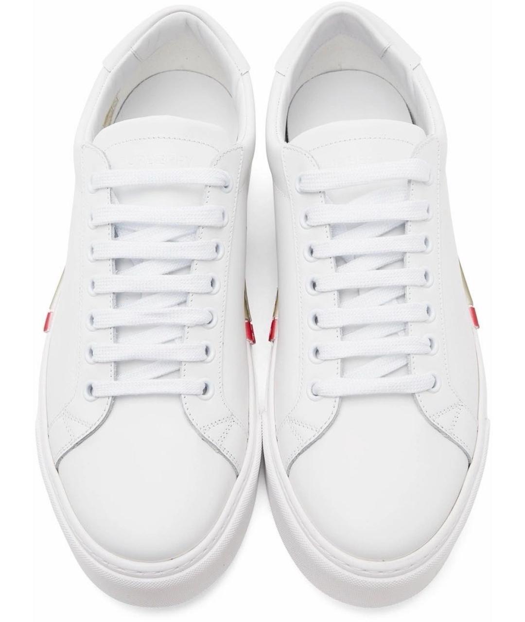 BURBERRY Белые кожаные кеды, фото 3