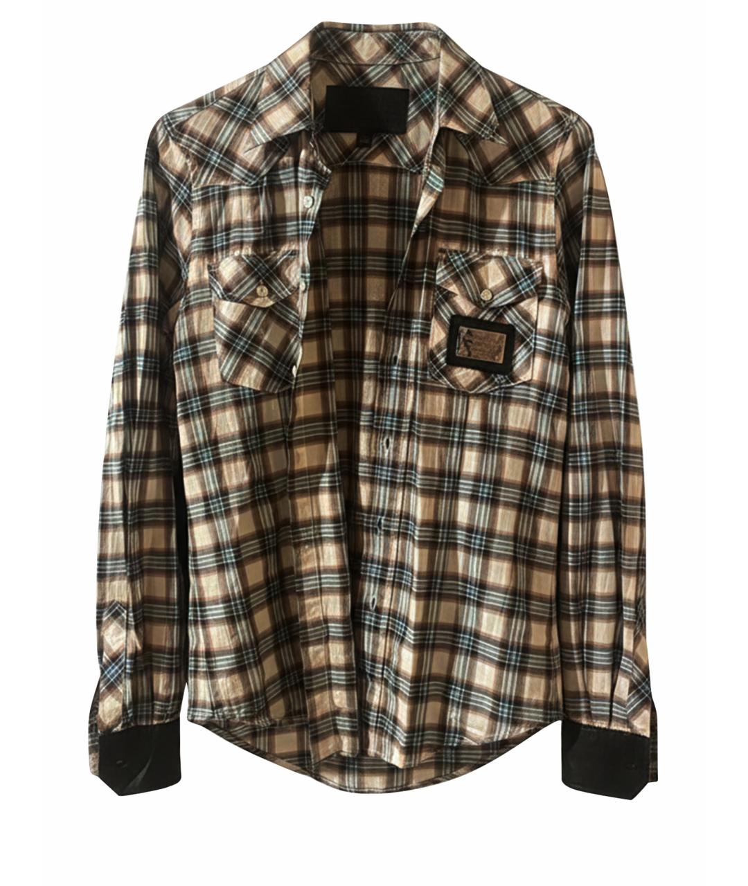 PHILIPP PLEIN Коричневая хлопковая кэжуал рубашка, фото 1
