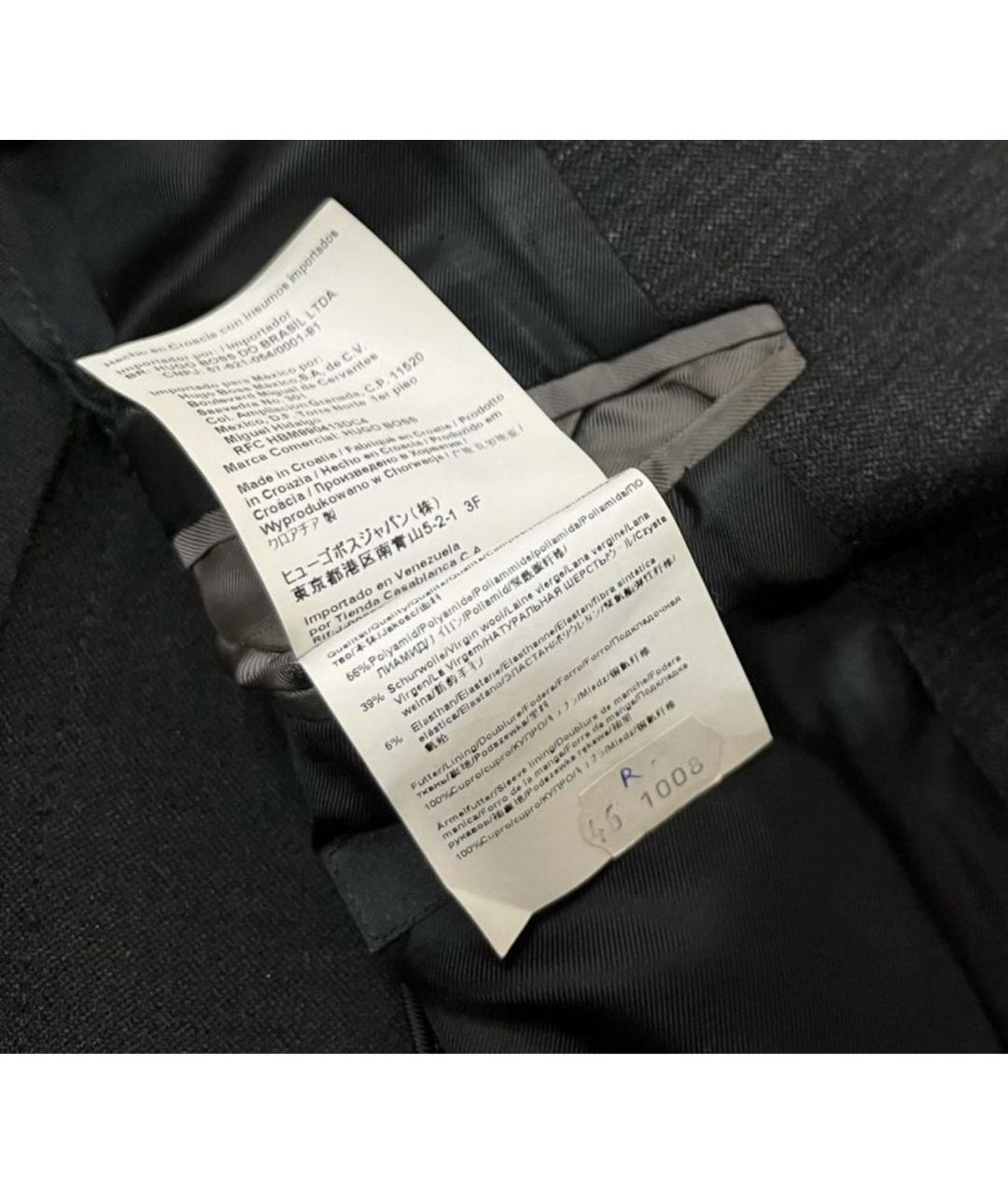 HUGO BOSS Черный полиэстеровый пиджак, фото 4