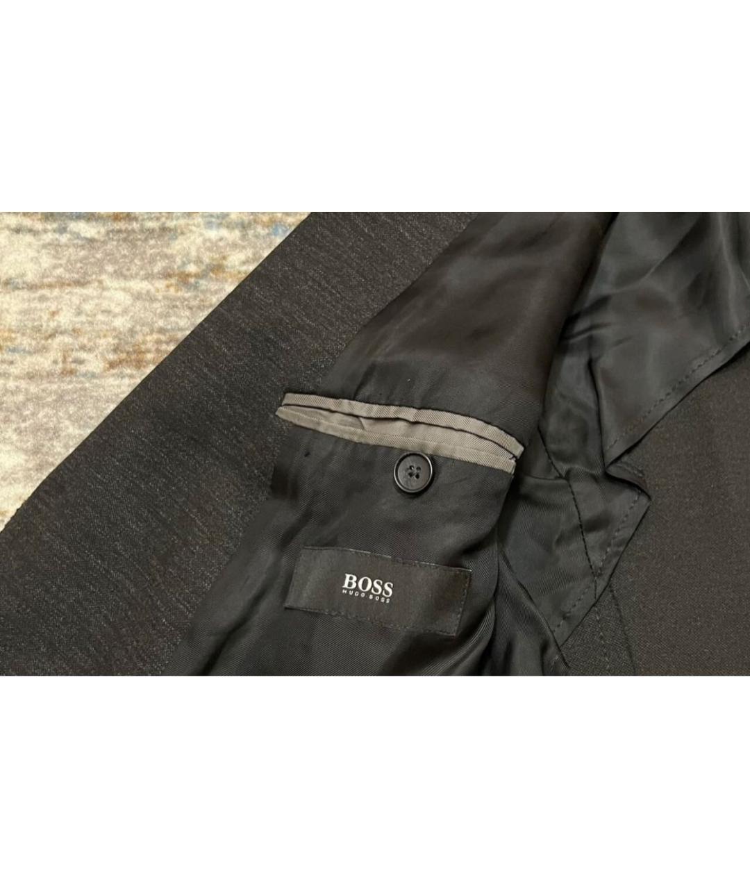 HUGO BOSS Черный полиэстеровый пиджак, фото 2