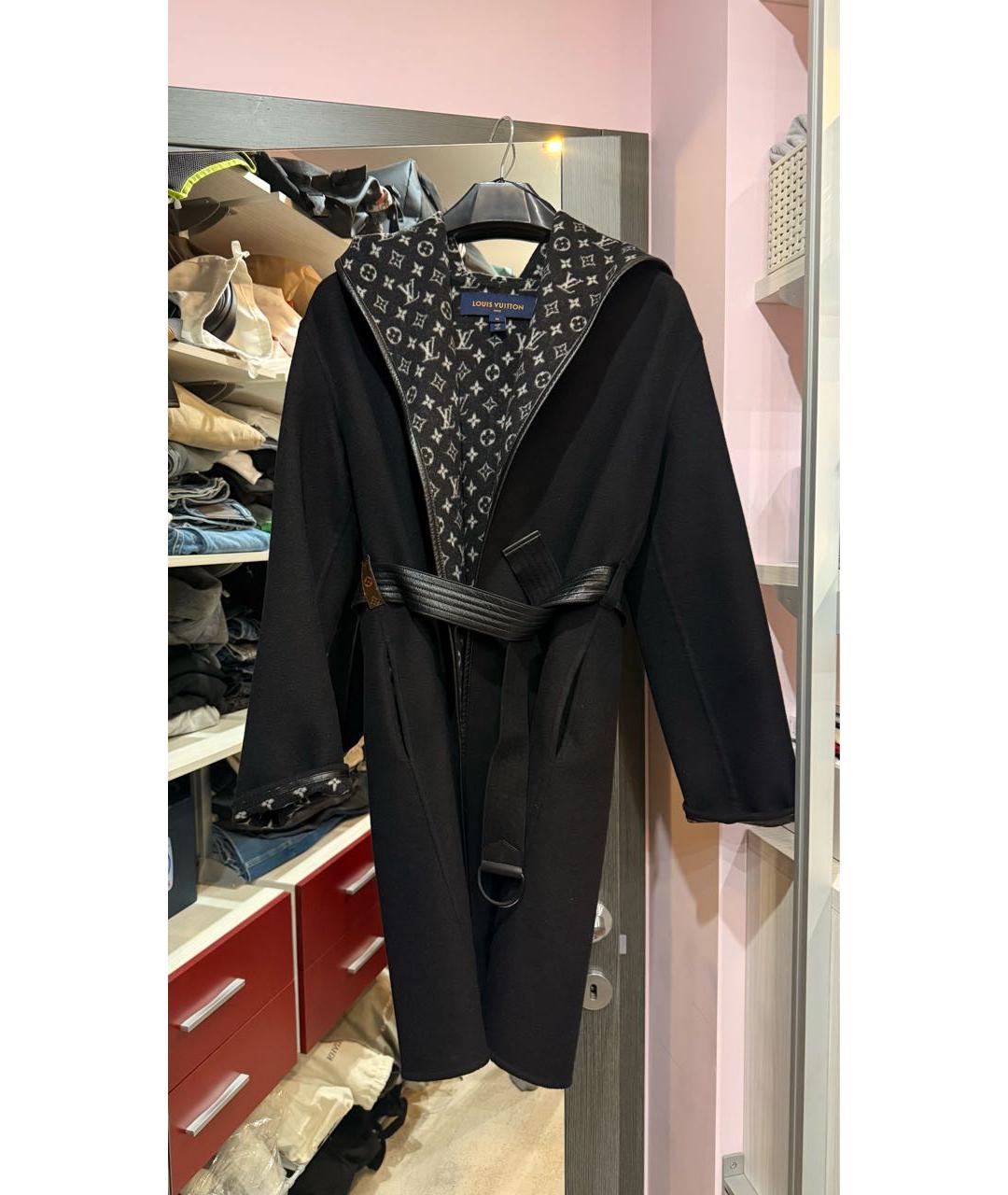 LOUIS VUITTON Черное шерстяное пальто, фото 5