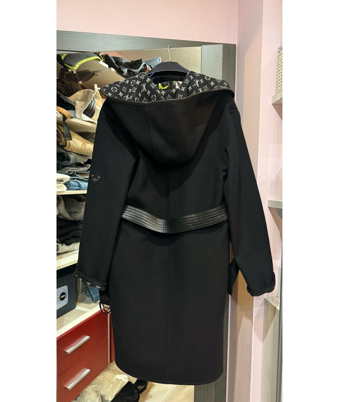 LOUIS VUITTON Черное шерстяное пальто, фото 2