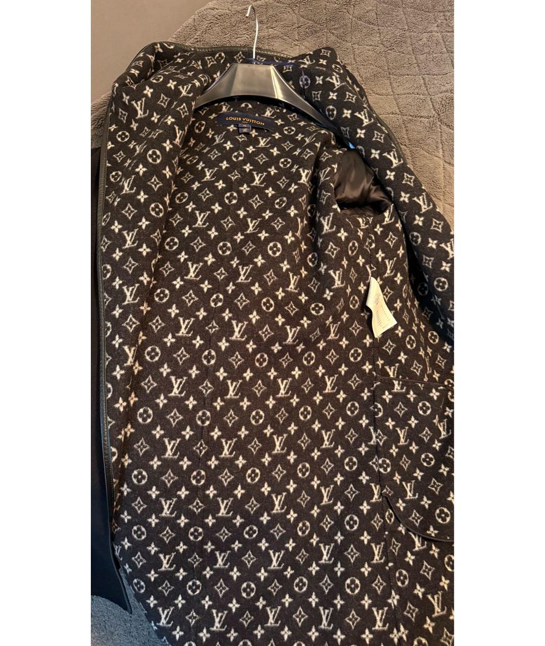 LOUIS VUITTON Черное шерстяное пальто, фото 7