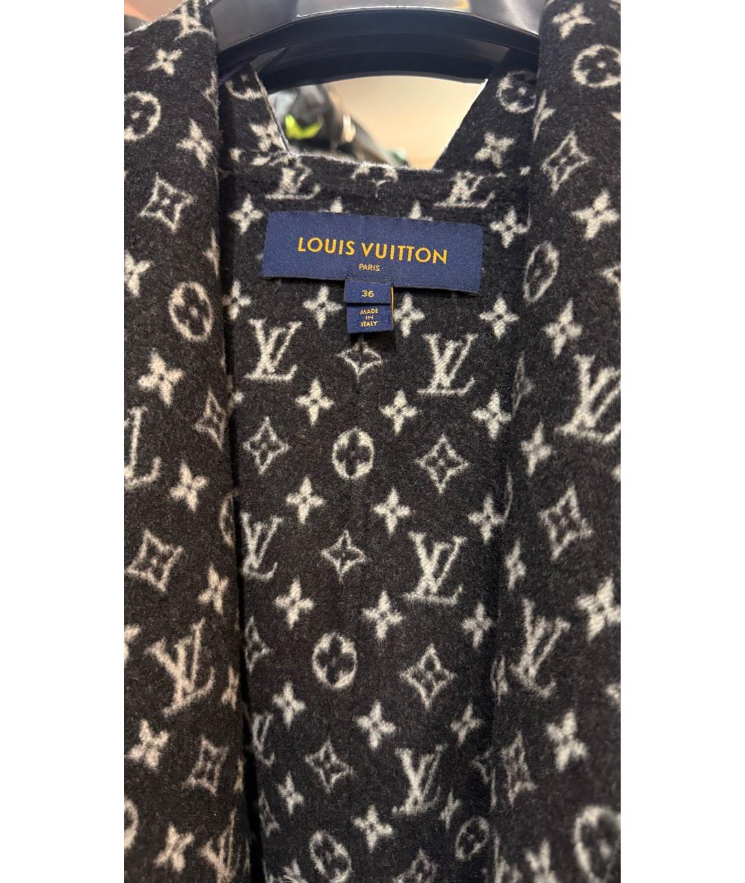 LOUIS VUITTON Черное шерстяное пальто, фото 4