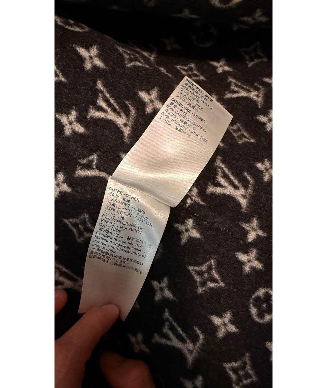 LOUIS VUITTON Черное шерстяное пальто, фото 6