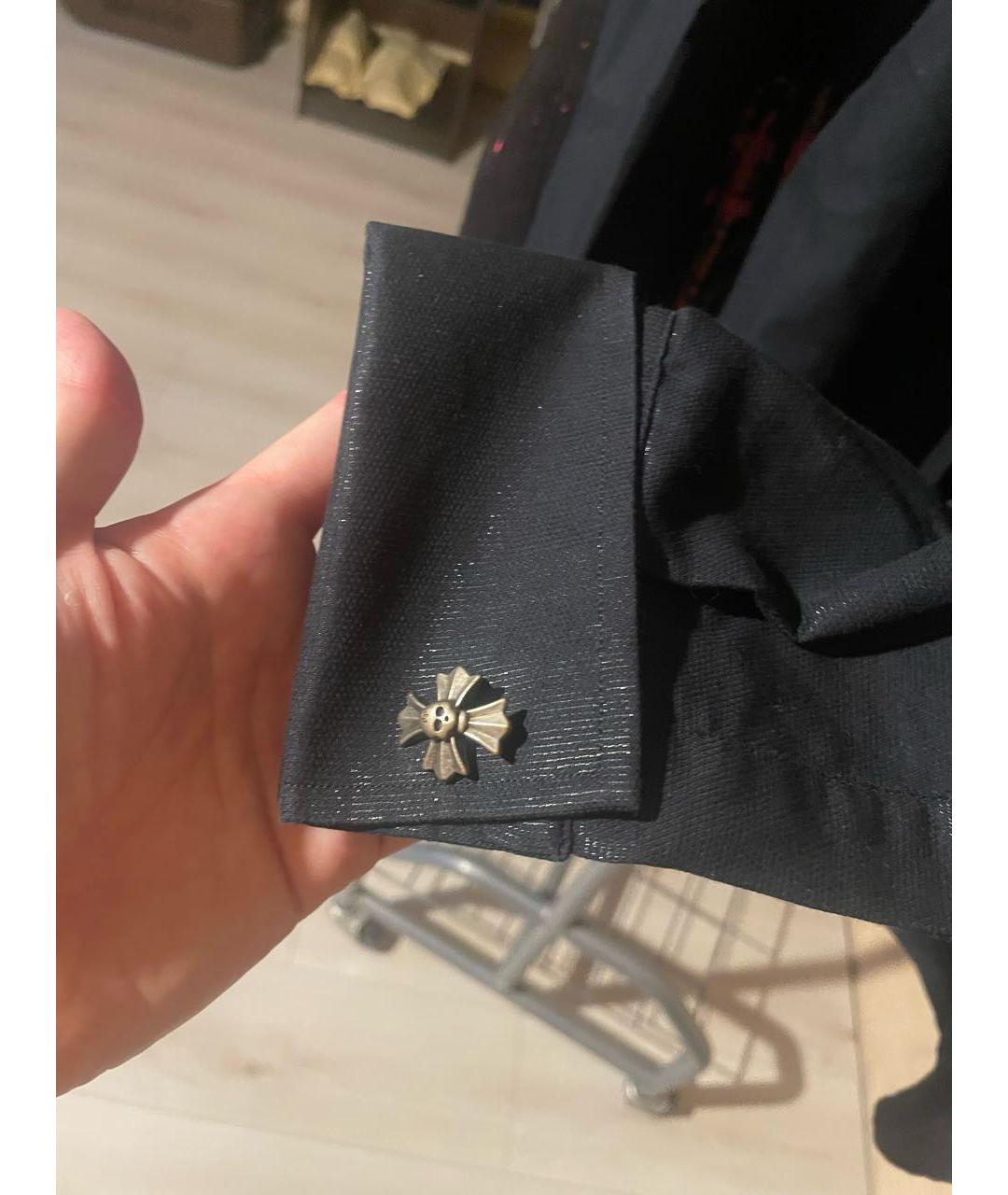 PHILIPP PLEIN Черная шелковая кэжуал рубашка, фото 3