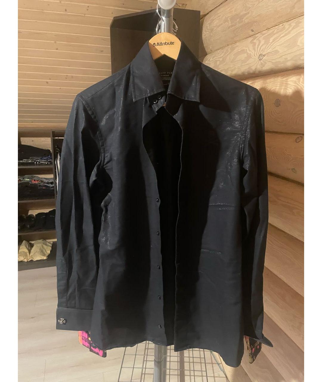 PHILIPP PLEIN Черная шелковая кэжуал рубашка, фото 5