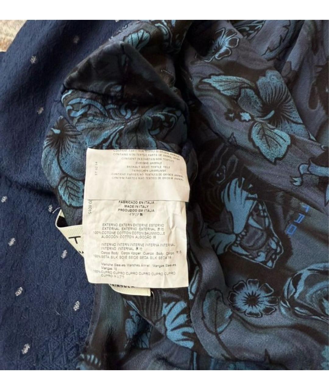 ETRO Синий хлопковый пиджак, фото 8