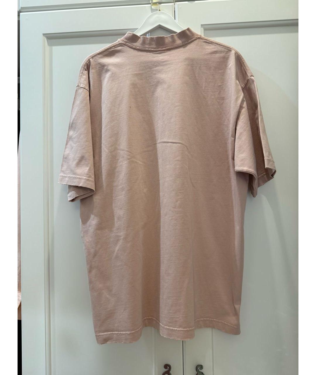 BALENCIAGA Розовая хлопковая футболка, фото 2