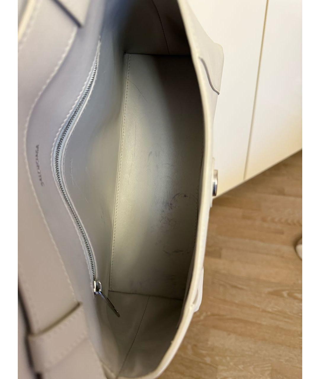 BALENCIAGA Бежевая кожаная сумка через плечо, фото 4