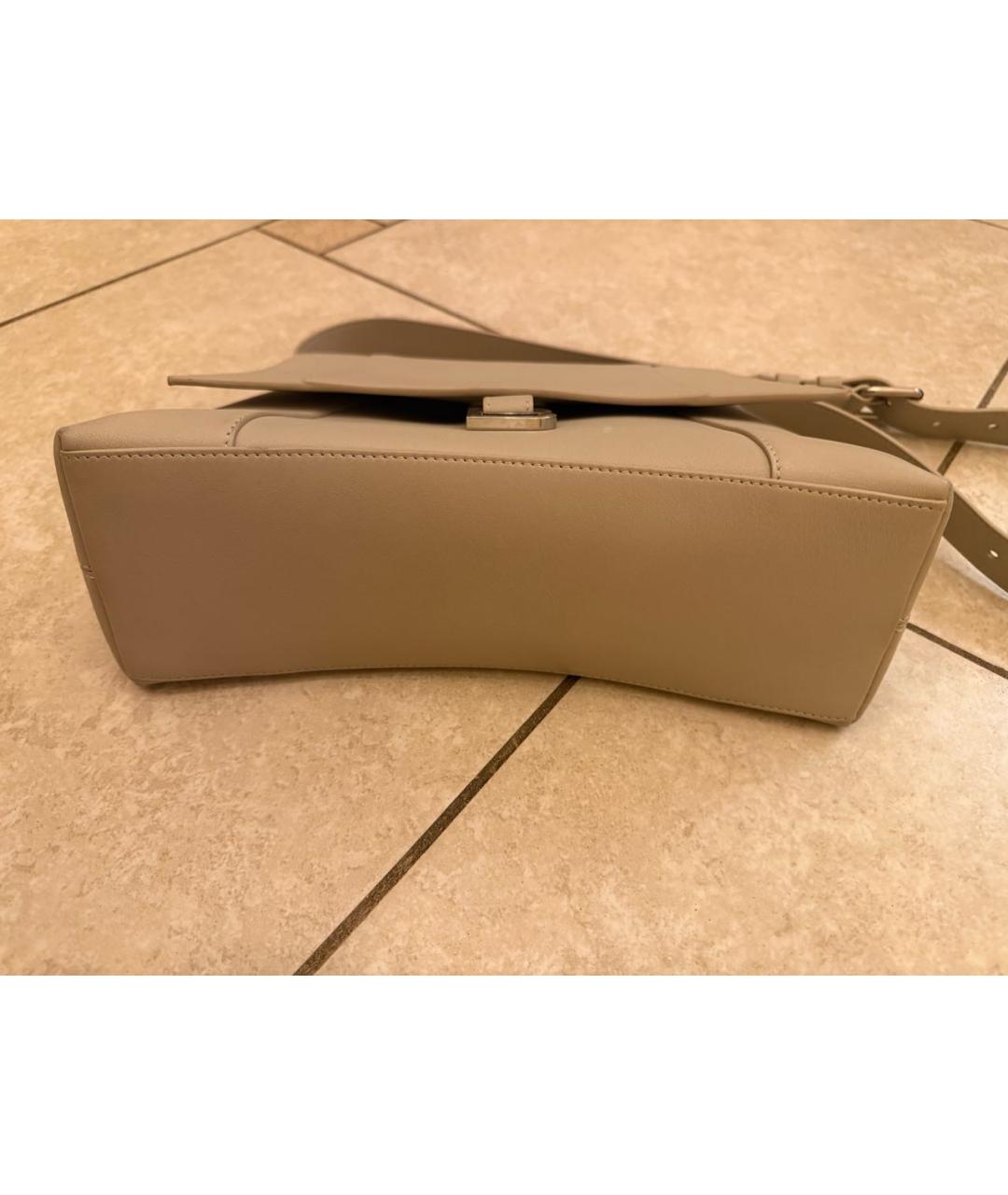 BALENCIAGA Бежевая кожаная сумка через плечо, фото 3