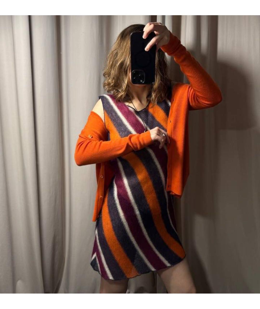 MIU MIU Мульти шерстяное повседневное платье, фото 4