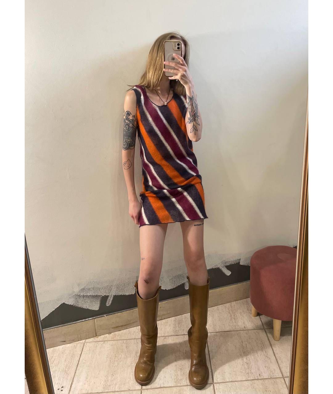 MIU MIU Мульти шерстяное повседневное платье, фото 5