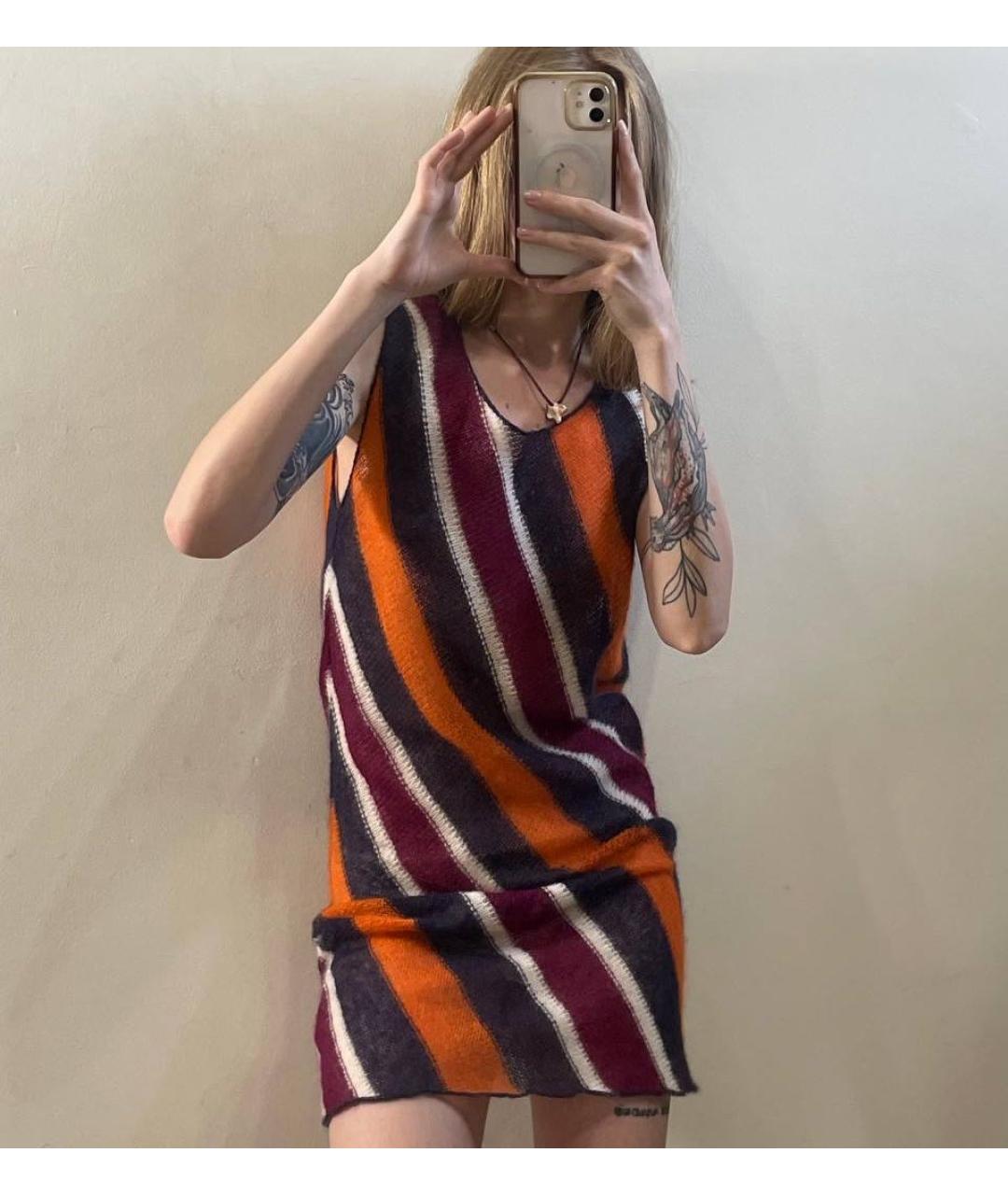 MIU MIU Мульти шерстяное повседневное платье, фото 6