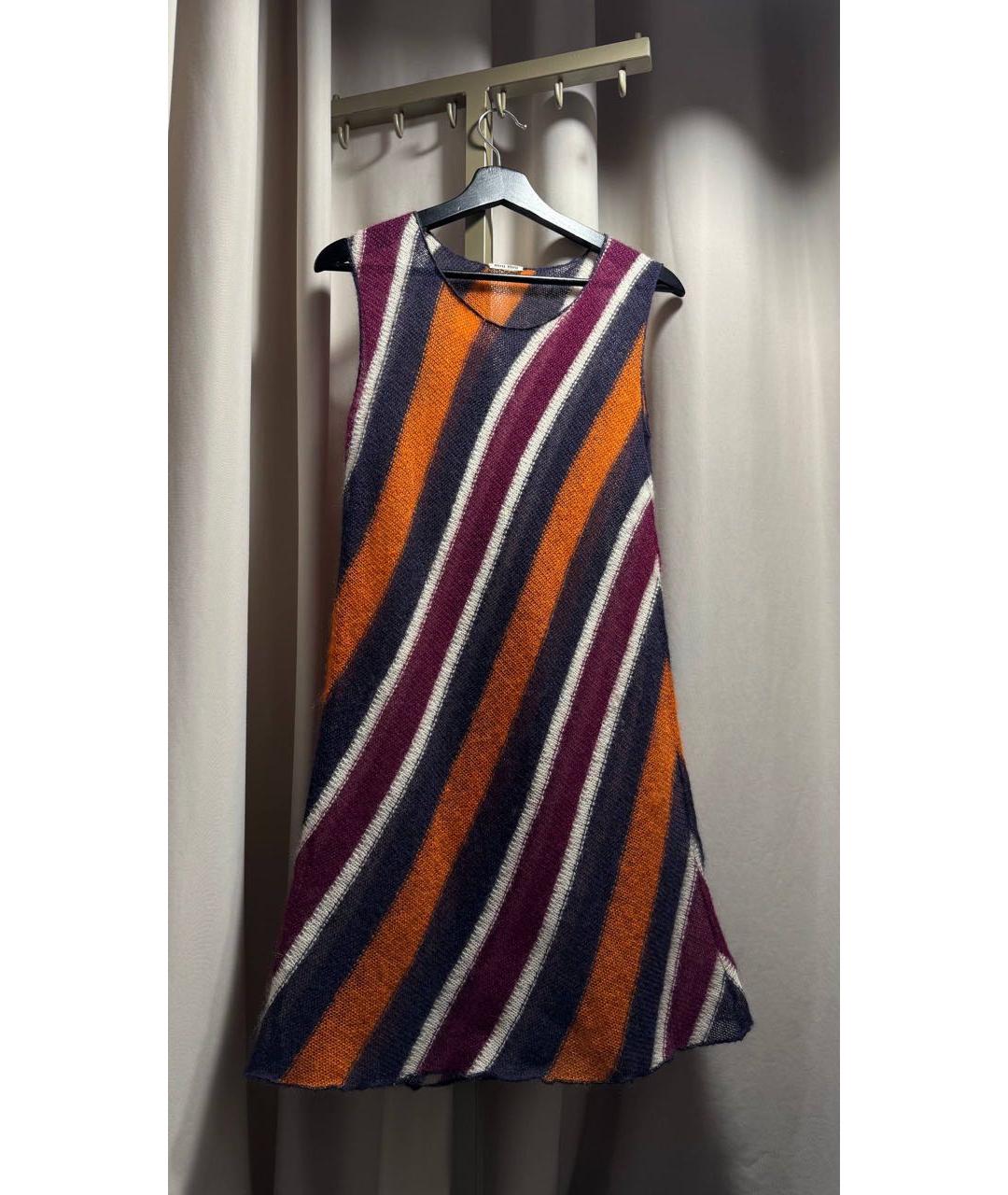 MIU MIU Мульти шерстяное повседневное платье, фото 7