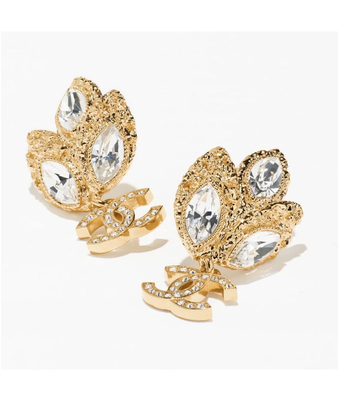 CHANEL Золотые металлические серьги, фото 2