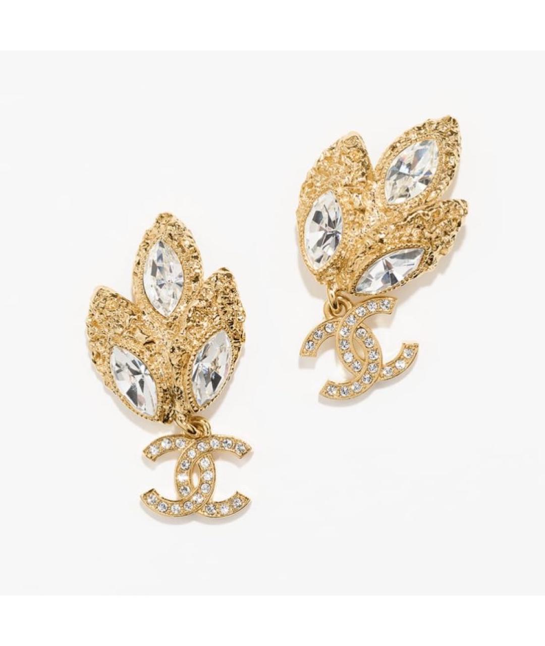 CHANEL Золотые металлические серьги, фото 5