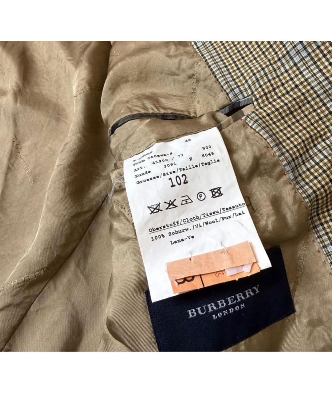 BURBERRY Коричневый шерстяной пиджак, фото 6