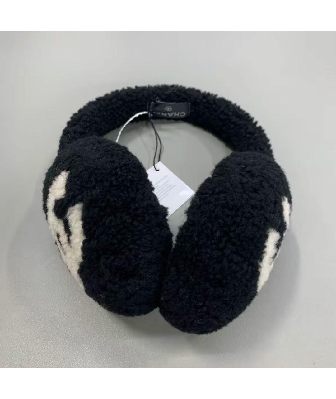 CHANEL Черные шерстяные наушники, фото 2