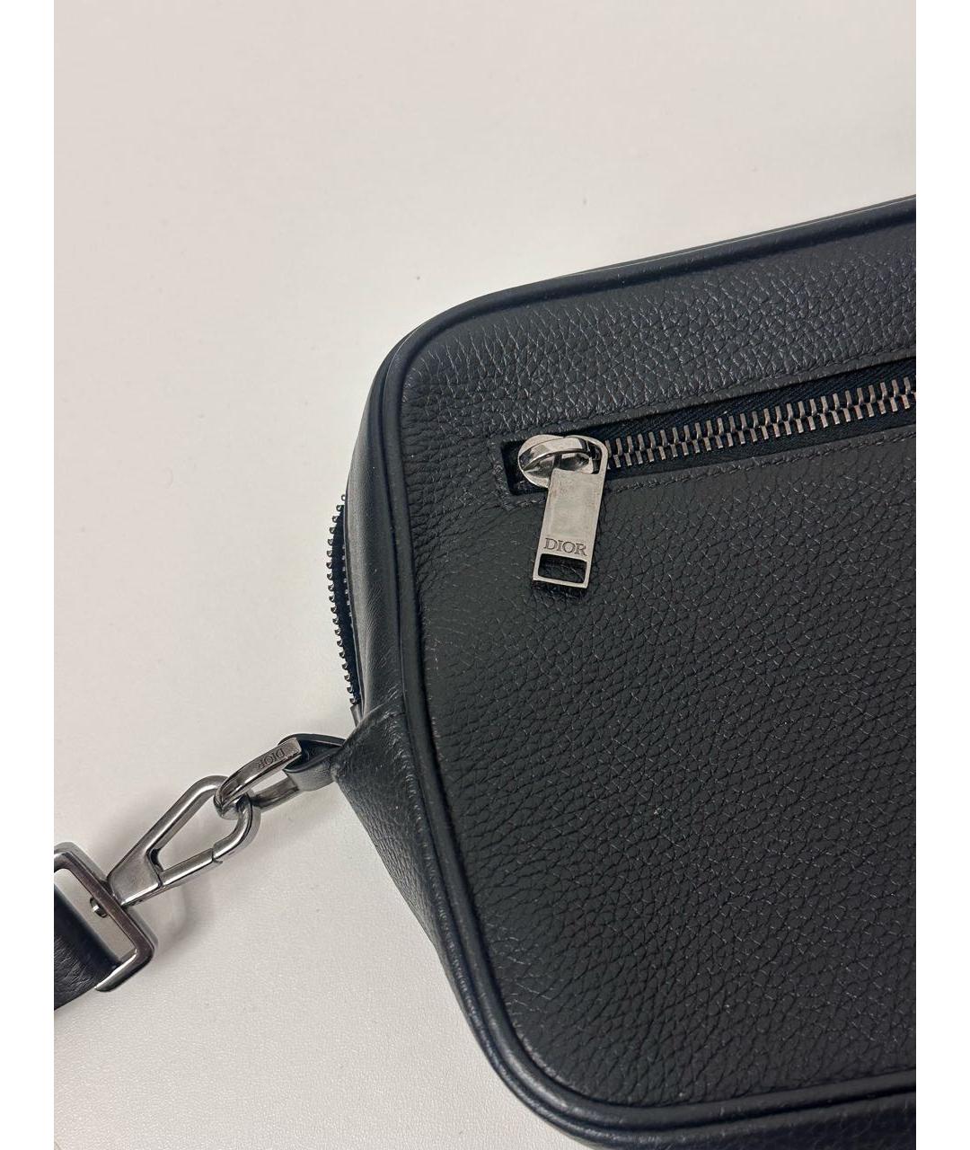 CHRISTIAN DIOR Черная кожаная барсетка, фото 5