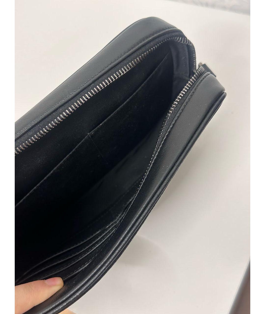 CHRISTIAN DIOR Черная кожаная барсетка, фото 4