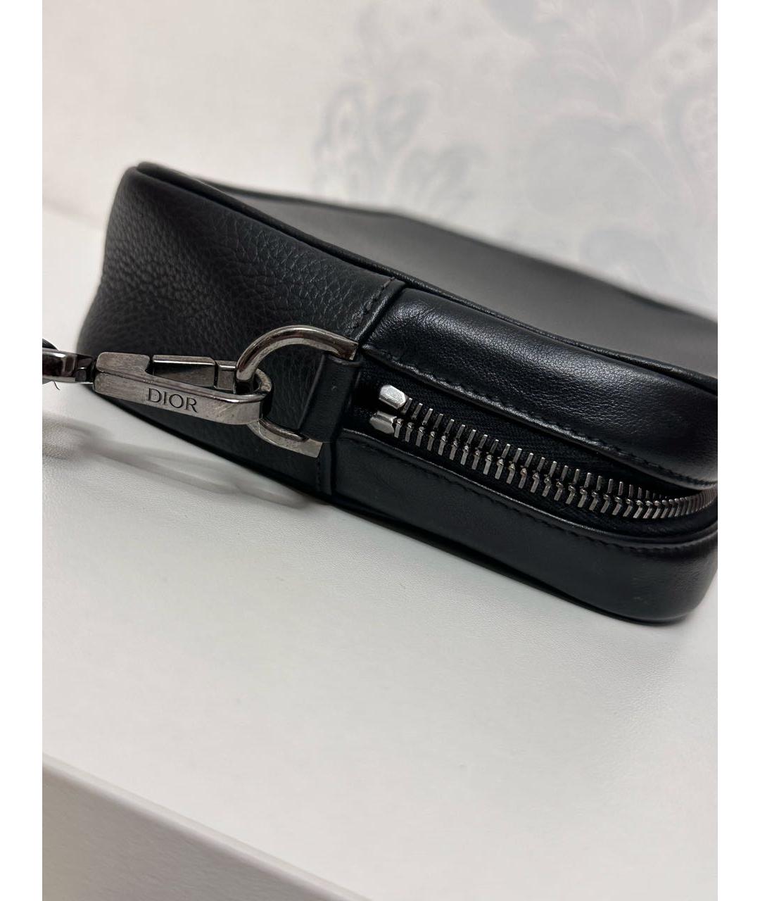 CHRISTIAN DIOR Черная кожаная барсетка, фото 2