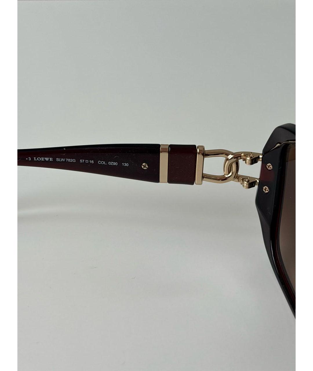 LOEWE Коричневые пластиковые солнцезащитные очки, фото 4