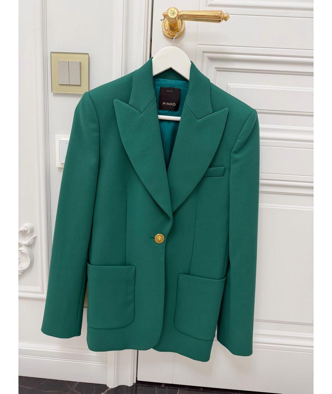 PINKO Зеленый полиэстеровый жакет/пиджак, фото 5