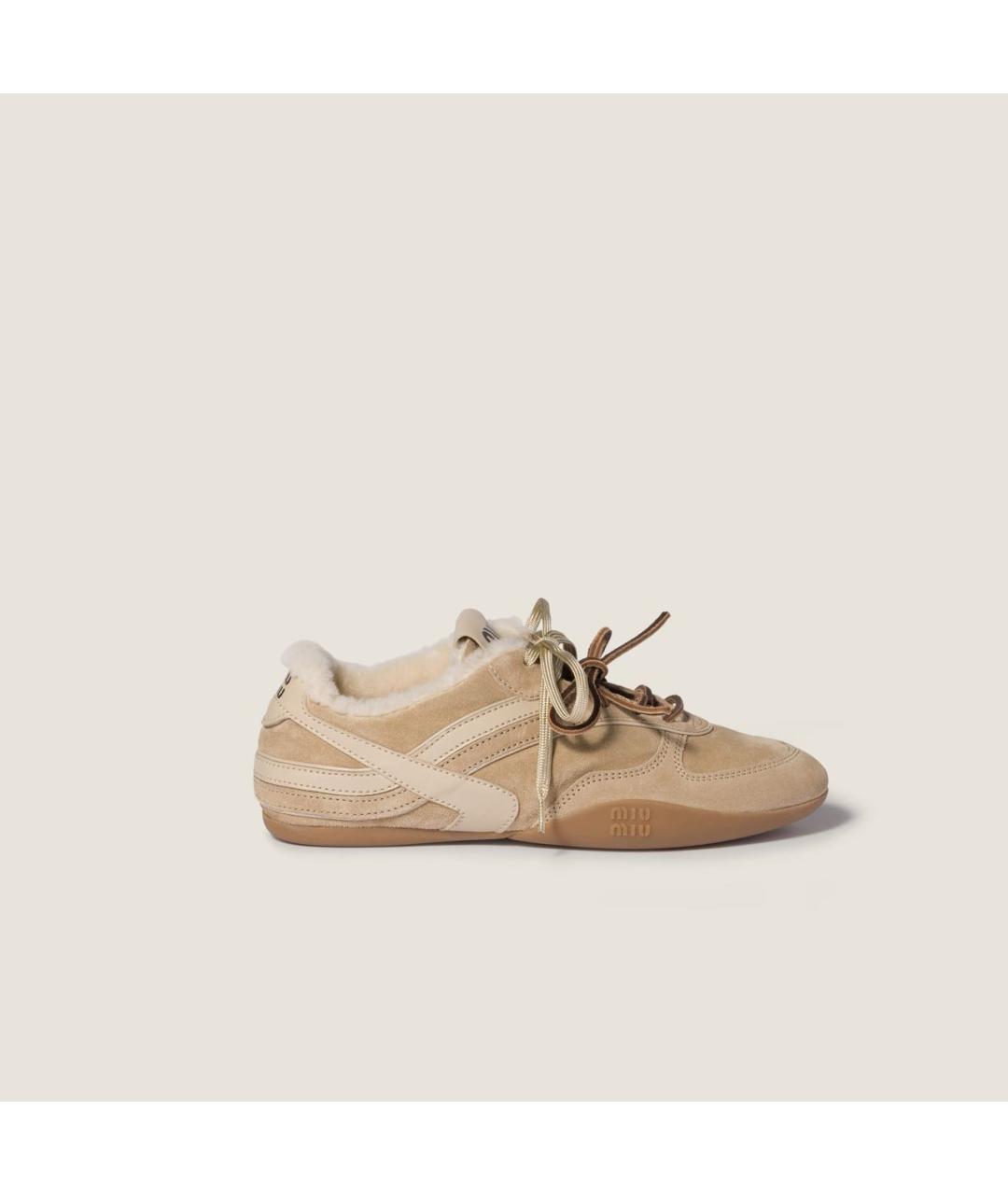 MIU MIU Бежевые кеды, фото 2