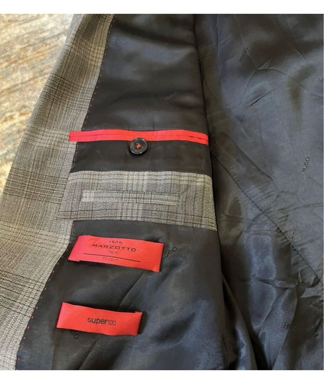 HUGO BOSS Серый шерстяной пиджак, фото 7