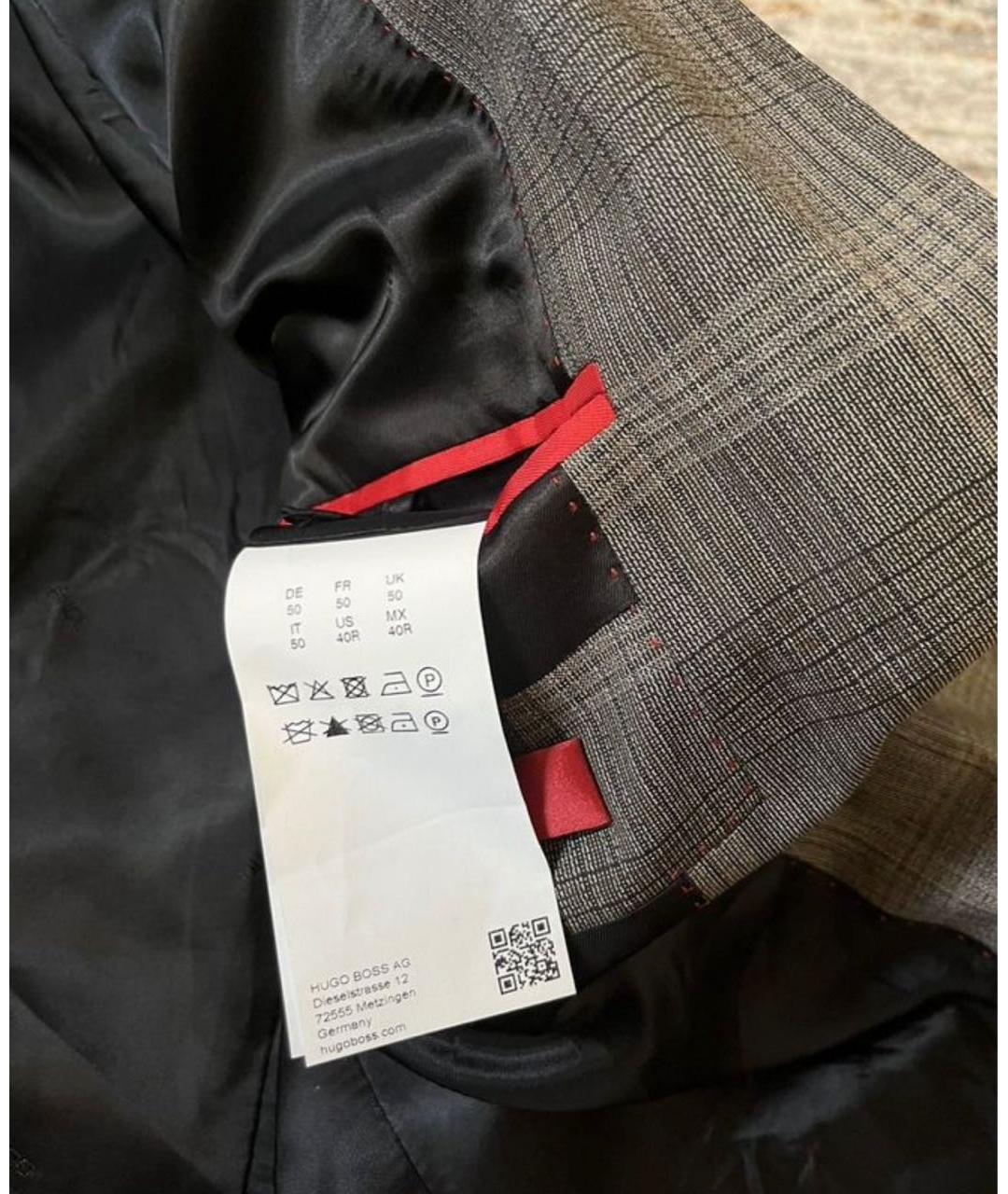 HUGO BOSS Серый шерстяной пиджак, фото 8