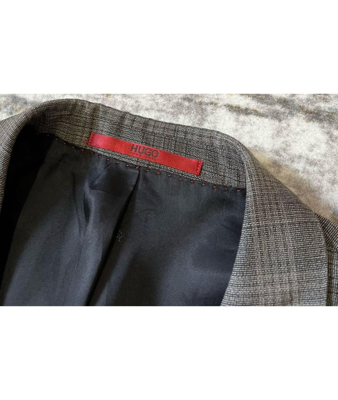 HUGO BOSS Серый шерстяной пиджак, фото 5