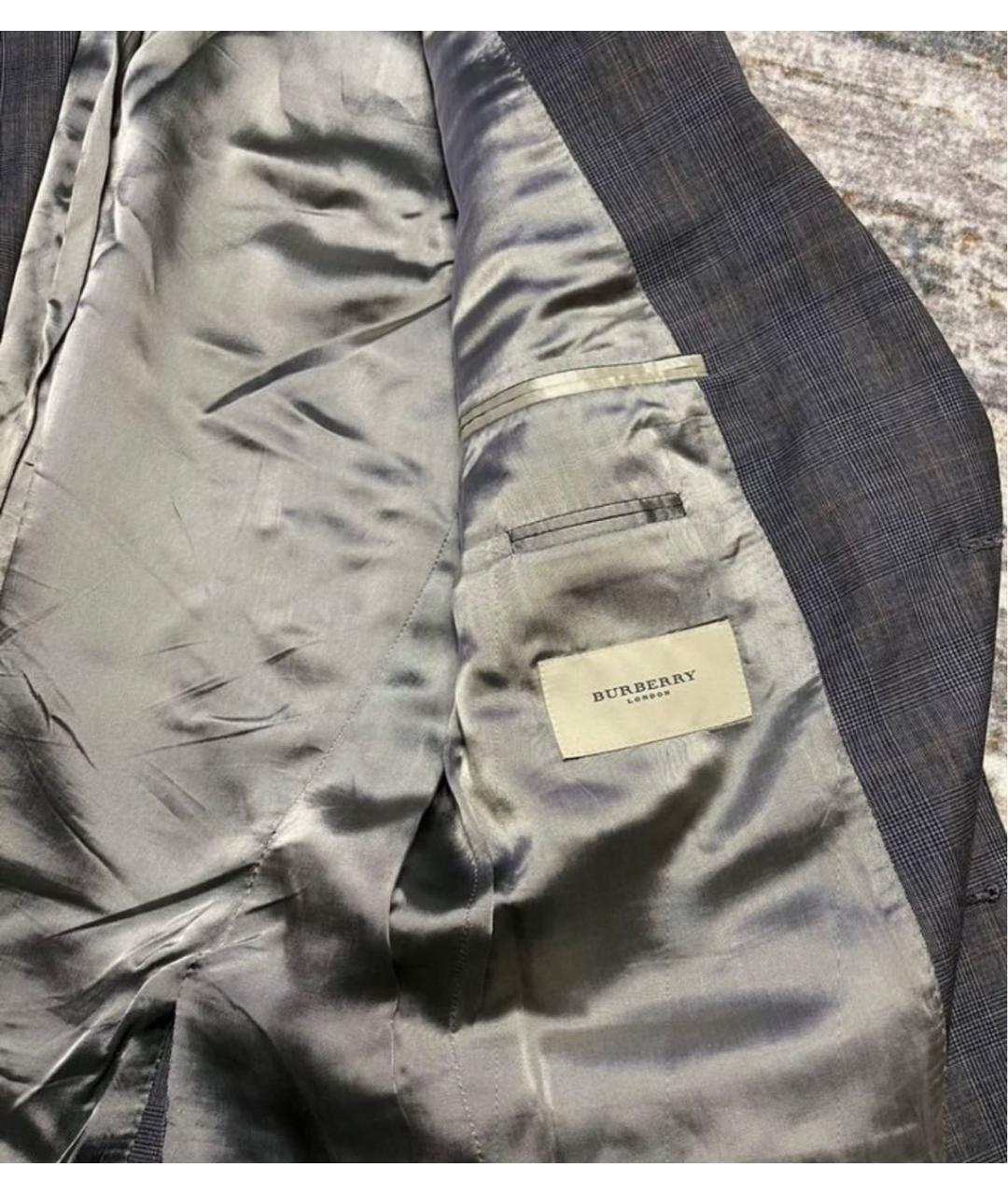 BURBERRY Серый шерстяной пиджак, фото 2