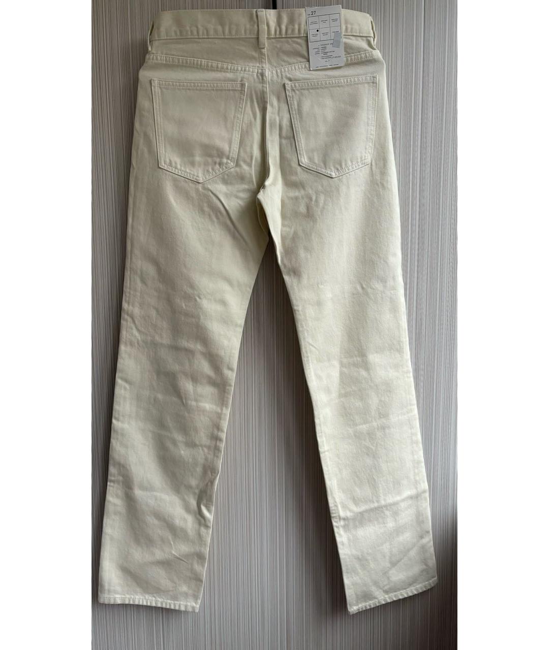 ARKET Бежевые хлопковые прямые джинсы, фото 3