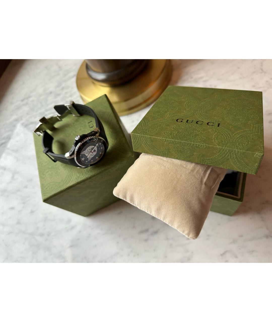 GUCCI Черные часы, фото 4