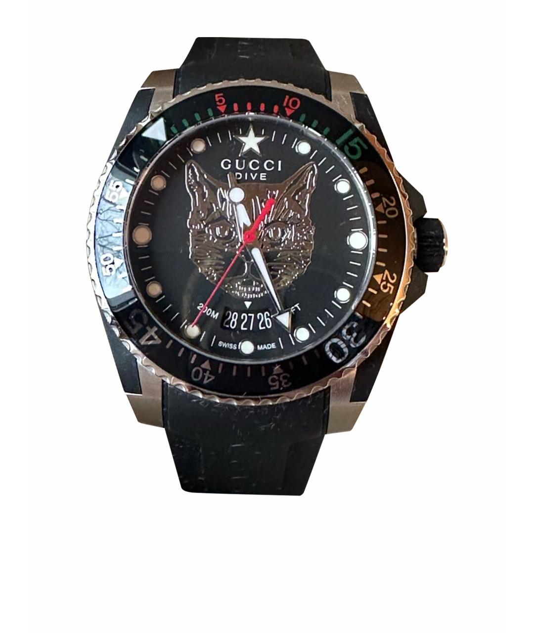 GUCCI Черные часы, фото 1