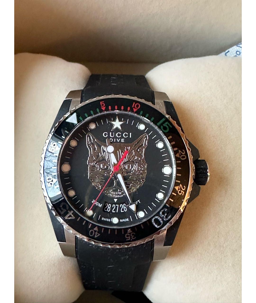 GUCCI Черные часы, фото 8