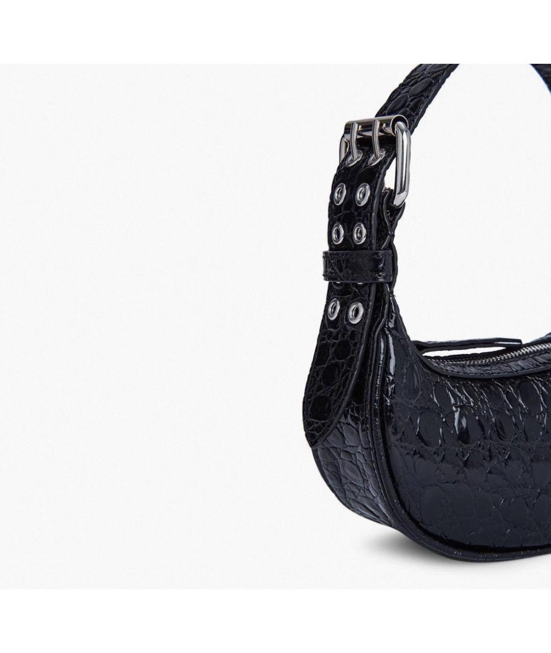 BY FAR Черная сумка с короткими ручками из лакированной кожи, фото 3