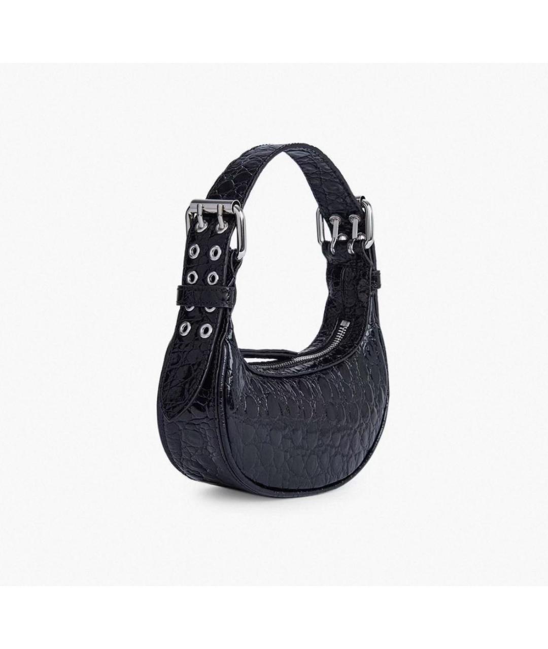 BY FAR Черная сумка с короткими ручками из лакированной кожи, фото 2
