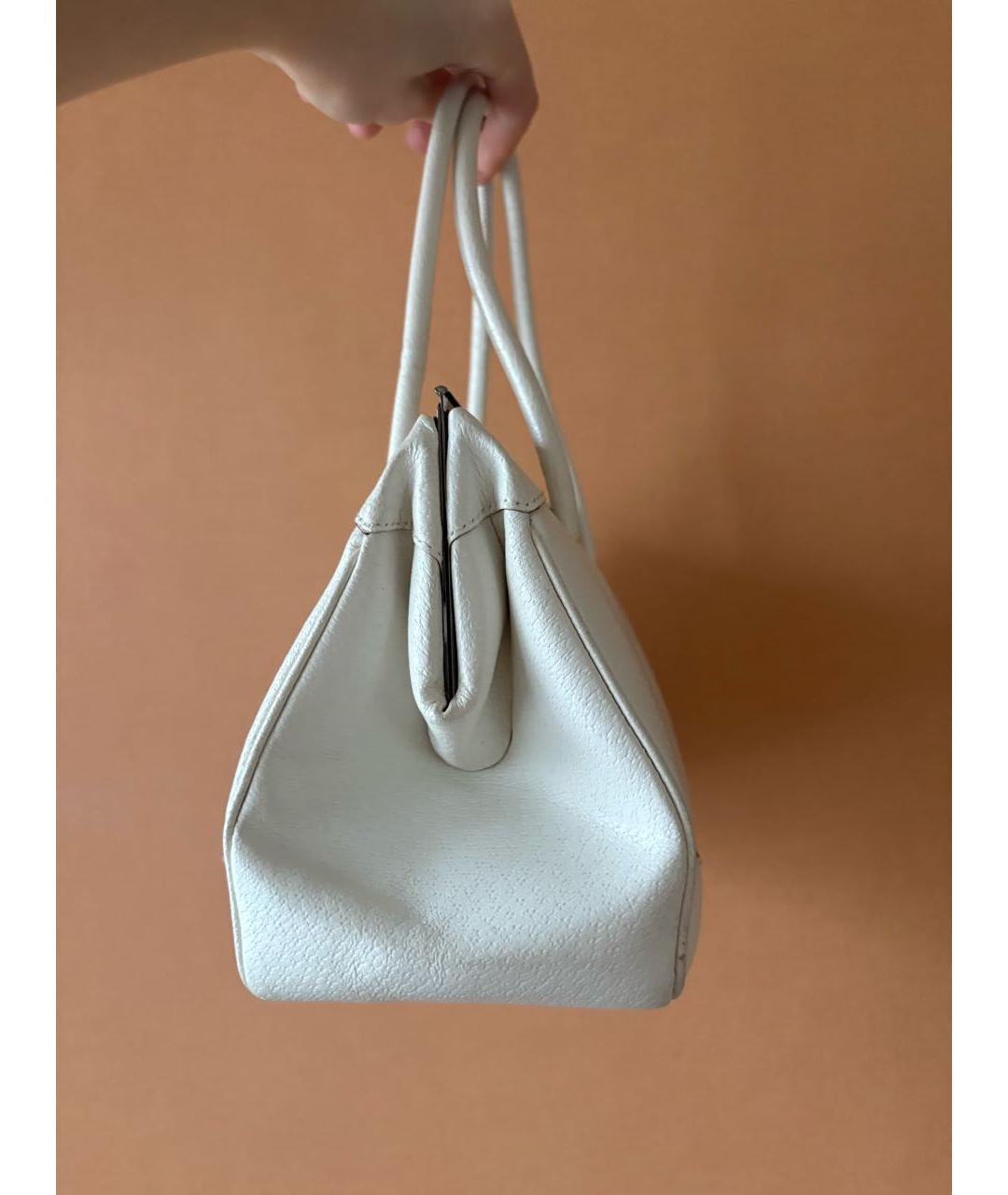 GUCCI Белая кожаная сумка с короткими ручками, фото 3