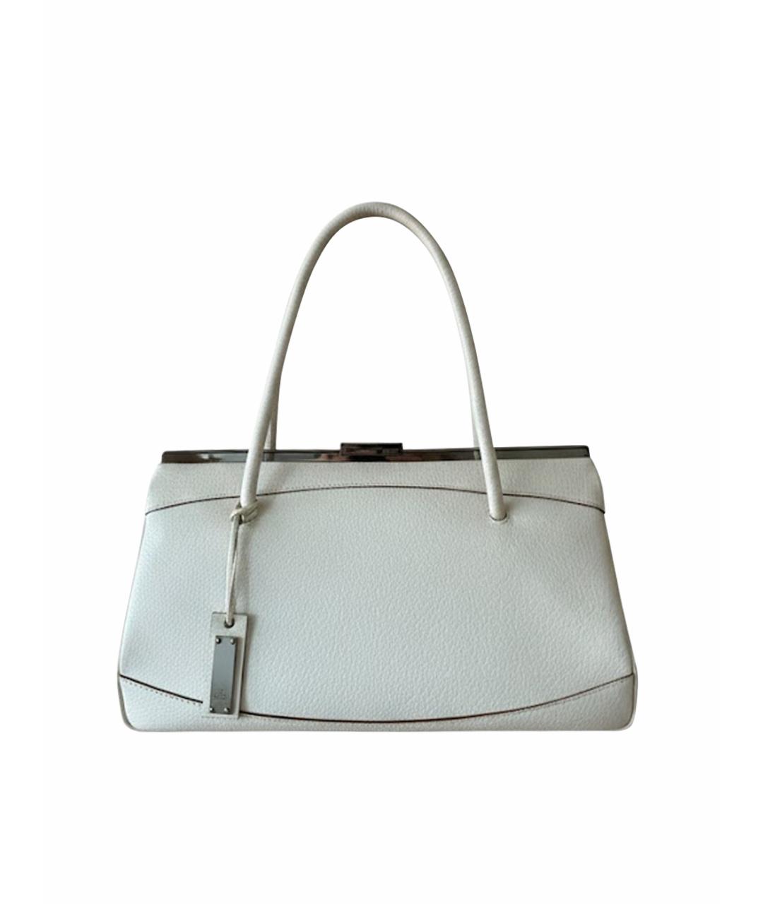 GUCCI Белая кожаная сумка с короткими ручками, фото 1