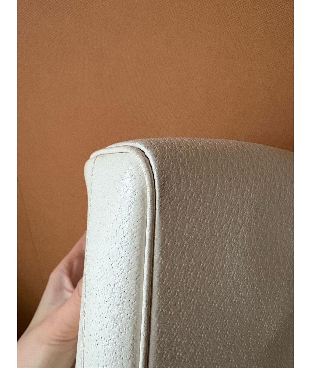 GUCCI Белая кожаная сумка с короткими ручками, фото 7