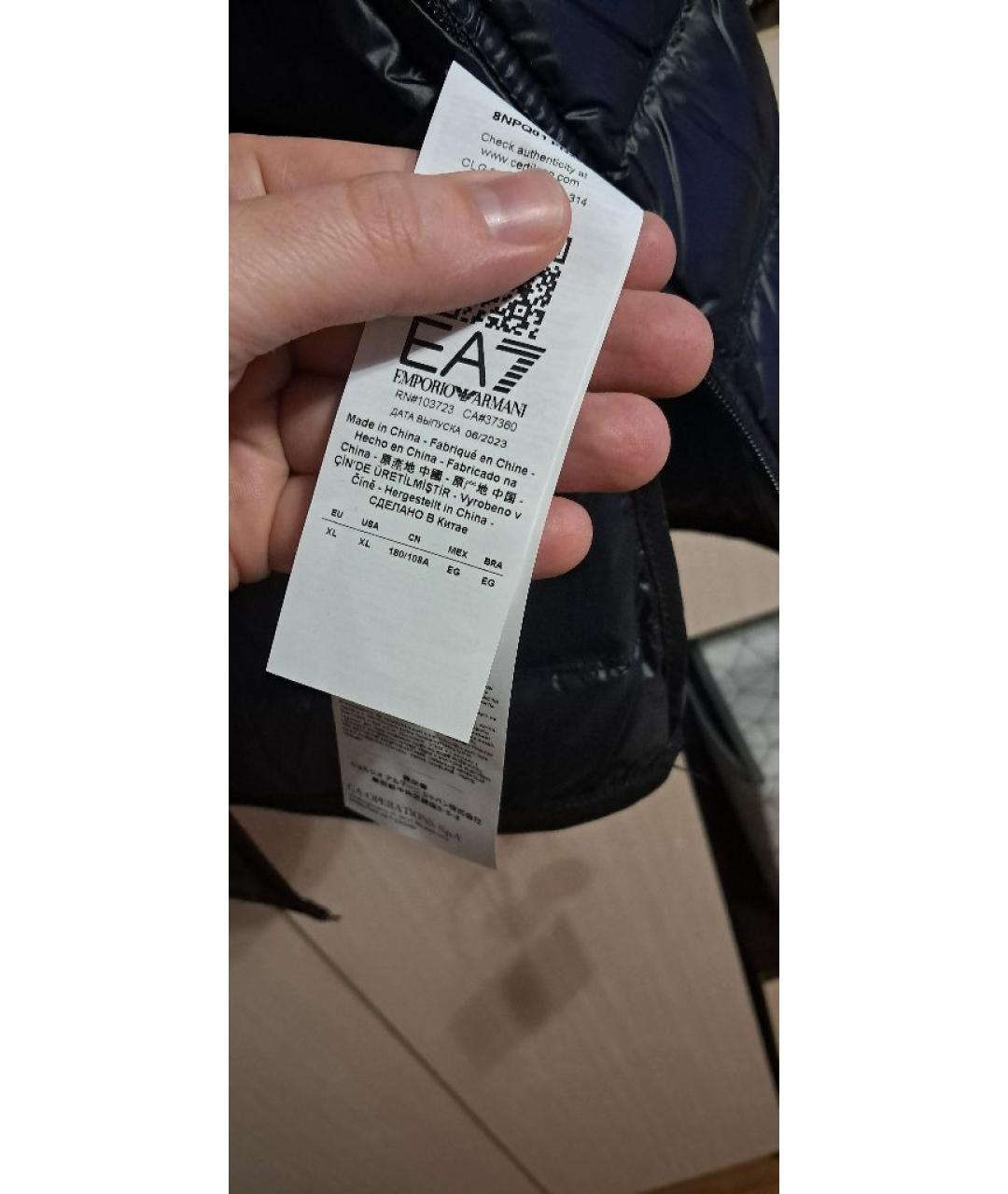 EA7 Черный полиамидовый жилет, фото 4