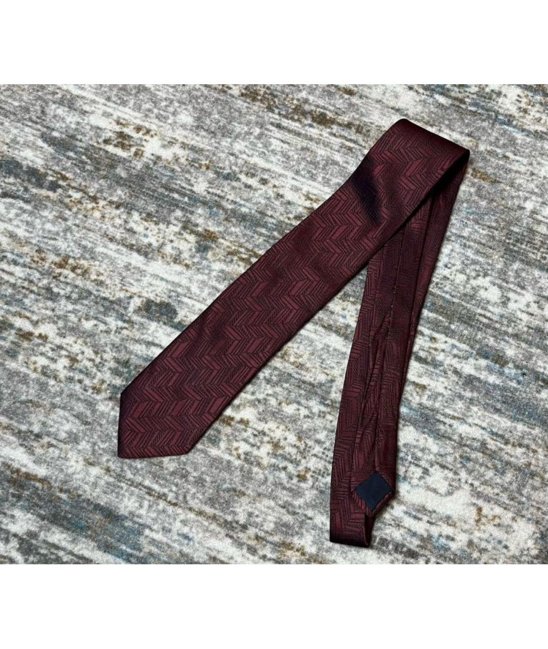 LANVIN Бордовый шелковый галстук, фото 5